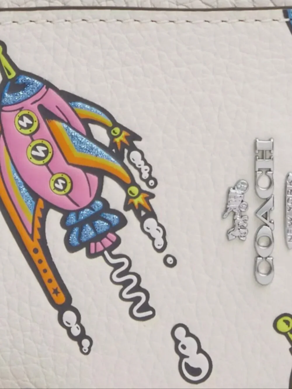 Cosmic Coach Zip Card Case With Rocket Print CW889